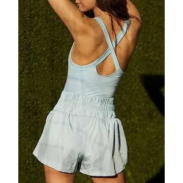 KAMOEUR The Way Home Skortsie Tennis Dress with Shorts Underneath, Sleeveless Workout Athletic Dress Romper