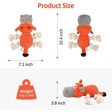 IOKHEIRA Dog Plush Toy for Large Aggressive Chewers,Indestructible Dog Squeaky Toys,Stuffed Animals Toys with Cotton Material and Crinkle Paper,Durable Chewing Toys