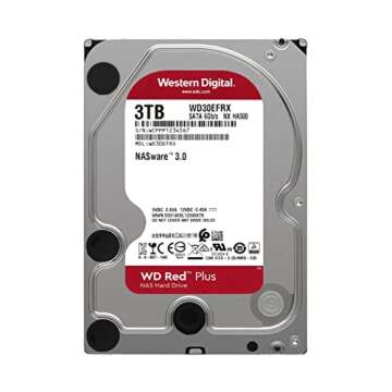 Western Digital 3TB WD Red Plus NAS Internal Hard Drive HDD - 5400 RPM, SATA 6 Gb/s, CMR, 64 MB Cach...