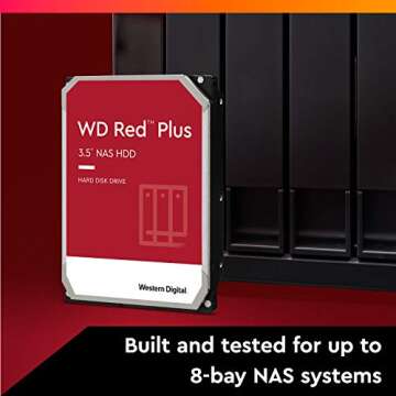 Western Digital 3TB WD Red Plus NAS Internal Hard Drive HDD - 5400 RPM, SATA 6 Gb/s, CMR, 64 MB Cache, 3.5" - WD30EFRX