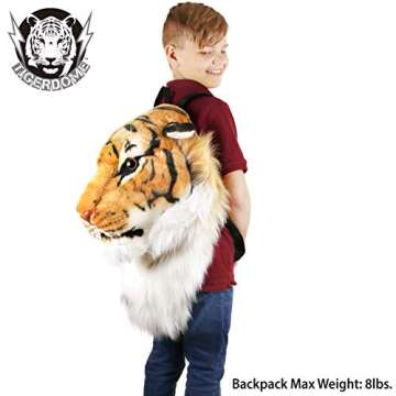 VIAHART Authentic Tigerdome Orange Bengal Tiger Animal Head Backpack and Wall Mount