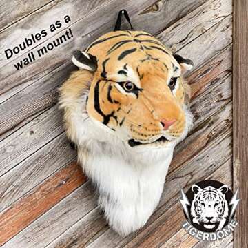 VIAHART Authentic Tigerdome Orange Bengal Tiger Animal Head Backpack and Wall Mount