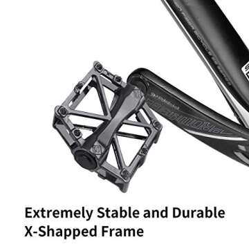 DUNCHATY Bike Pedals Mountain Bike Pedals Aluminum CNC Bearing Bicycle Pedals, Road Bike Pedals with...