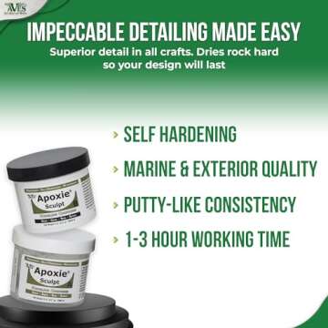 Apoxie Sculpt - 2 Part Modeling Compound (A & B) - 1 Pound, White/Stone White