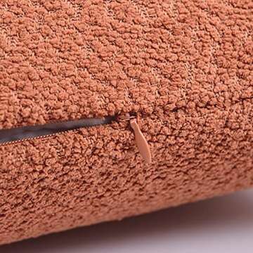 Rythome Burnt Orange Boucle Throw Pillow Covers Set of 2