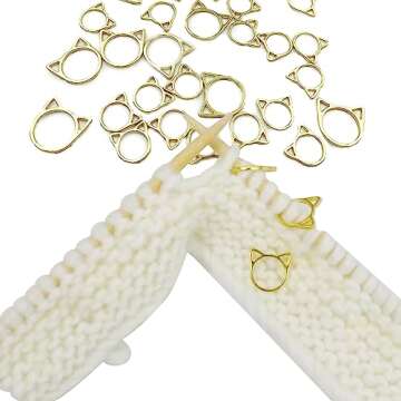 Charming Cat Head Stitch Markers Set for Knitters