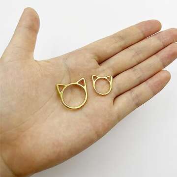 Charming Cat Head Stitch Markers Set for Knitters