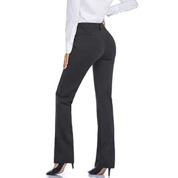 Tapata Women's 26''/28''/30''/32''/34'' Stretchy Straight Dress Pants with Pockets Tall, Petite, Reg...