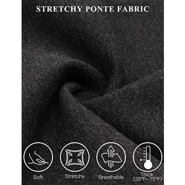 Tapata Women's 26''/28''/30''/32''/34'' Stretchy Straight Dress Pants with Pockets Tall, Petite, Regular for Office Work Business 30", Charcoal, XL