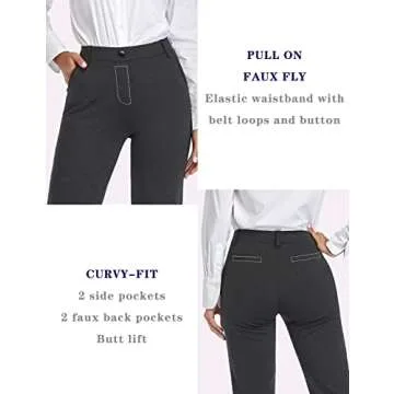 Tapata Women's 26''-34'' Stretchy Straight Dress Pants