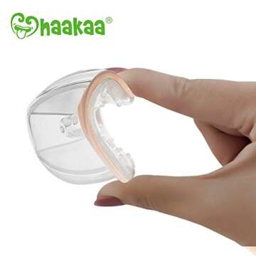 haakaa Breast Milk Collector Breast Shells Breast Milk Catcher Milk Savers Nipple Shells for Breastfeeding, Reusable & Easy to be Placed Under Bras, 2 Pack