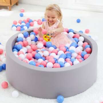Wilwolfer Foam Ball Pit for Toddlers, Large Baby Ball Pit for Babies with Soft Memory Sponge, Indoor...