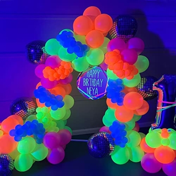 156pcs Neon Balloon Garland Kit for Glow Parties