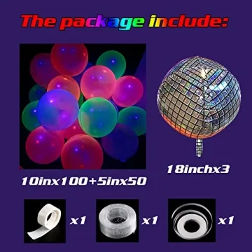 156pcs Neon Balloon Garland Kit for Glow Parties