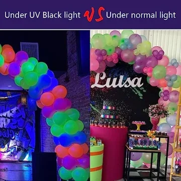 156pcs Neon Balloon Garland Kit for Glow Parties