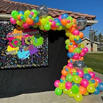 156pcs Neon Balloon Garland Kit for Glow Parties