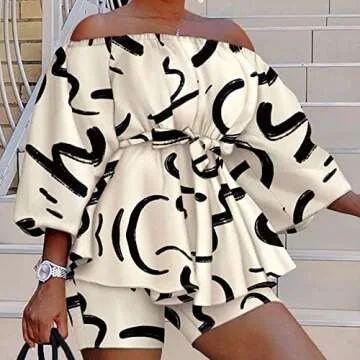 Stylish Summer Two Piece Floral Print Outfit for Women