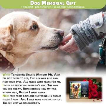 JOEZITON Dog Memorial Gifts for Loss of Dog, Loss of Dog Sympathy Gift, Dog Memorial Picture Frame, 4 x 6 inches, Aluminum Alloy