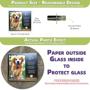 JOEZITON Dog Memorial Gifts for Loss of Dog, Loss of Dog Sympathy Gift, Dog Memorial Picture Frame, 4 x 6 inches, Aluminum Alloy