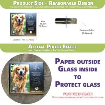 JOEZITON Dog Memorial Gifts for Loss of Dog, Loss of Dog Sympathy Gift, Dog Memorial Picture Frame, 4 x 6 inches, Aluminum Alloy