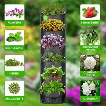 ANGTUO Hanging Planter for Vertical Gardening with 6 Pockets