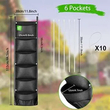 ANGTUO Hanging Planter for Vertical Gardening with 6 Pockets