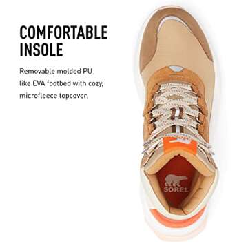 Sorel Women's Kinetic RNEGD Conquest Boot — Tawny Buff, Canoe — Waterproof Leather Winter Boots — Size 8