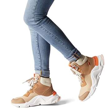 Sorel Women's Kinetic RNEGD Conquest Boot — Tawny Buff, Canoe — Waterproof Leather Winter Boots — Size 8