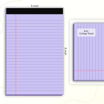 AILZFEI 5pcs Colored Note Pads 5x8 College Ruled Small Legal Pads Paper Notepads 5 Pack Study Back W...