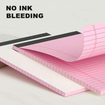 AILZFEI 5pcs Colored Note Pads 5x8 College Ruled Small Legal Pads Paper Notepads 5 Pack Study Back Writing Pads 5 x 8 Paper Pads Perforated Narrow Ruled Pads of Paper