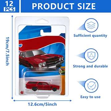 Tatuo 12 Pcs Protector Packs Compatible with Hot Wheels Model Car Clamshell Cases Plastic Display Pr...