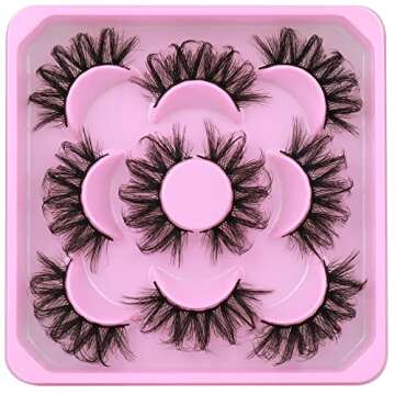 Dramatic Eyelashes Fluffy Mink Lashes Thick Long 8D Volume False Eye Lashes Bulk 20mm Wispy D Curl Strip Fake Eyelashes Pack by Focipeysa Eyelashes