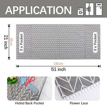 SWISSELITE Washer and Dryer Covers for the Top, Washing Machine Top Cover, Fridge Dust Cover with 12 Side Storage Pockets for Home and Kitchen