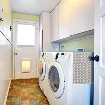 SWISSELITE Washer and Dryer Covers for the Top, Washing Machine Top Cover, Fridge Dust Cover with 12 Side Storage Pockets for Home and Kitchen