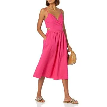 The Drop Women's Makenna Strappy Cross-Front Smocked-Back Midi Dress