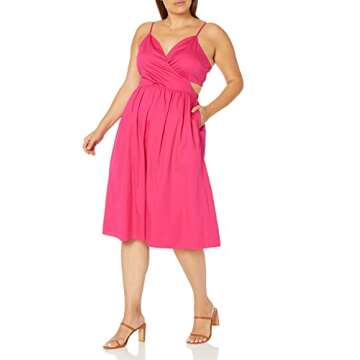 The Drop Women's Makenna Strappy Cross-Front Smocked-Back Midi Dress