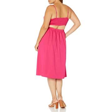 The Drop Women's Makenna Strappy Cross-Front Smocked-Back Midi Dress
