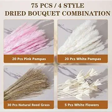 Luxurious Dried Pampas Grass Set for Elegant Decor