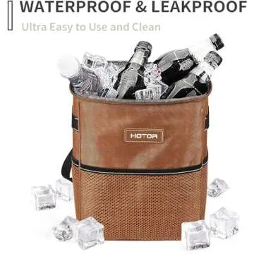 HOTOR Car Trash Can with Magnetic Snaps and Waterproof Lining