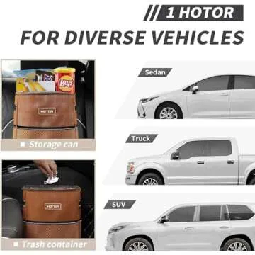 HOTOR Car Trash Can with Magnetic Snaps and Waterproof Lining
