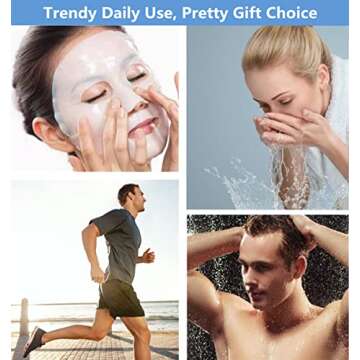 bodbop Metal Hair Band for Men Headband Women Hair Bands Men Unisex Black Wavy Spring Outdoor Sports Headbands for Men's Hair Band Hoop Elastic Non Slip Head Band