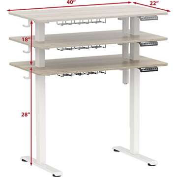 SHW Electric Adjustable Sit to Stand Desk for Comfort