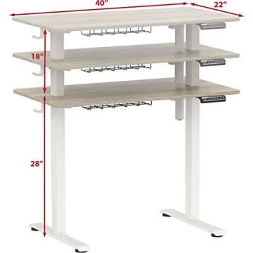 SHW Electric Adjustable Sit to Stand Desk for Comfort