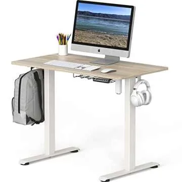 SHW Electric Adjustable Sit to Stand Desk for Comfort