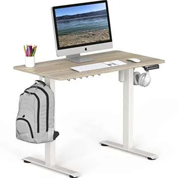SHW Electric Adjustable Sit to Stand Desk for Comfort