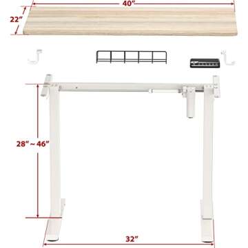 SHW Electric Adjustable Sit to Stand Desk for Comfort