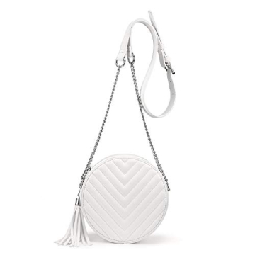 Chic Realer Round Crossbody Purse for Women with Tassel Design