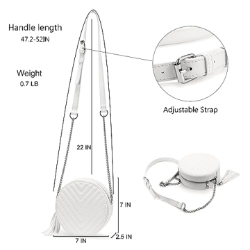 Chic Realer Round Crossbody Purse for Women with Tassel Design