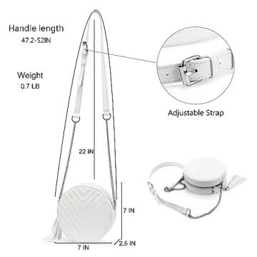 Chic Realer Round Crossbody Purse for Women with Tassel Design