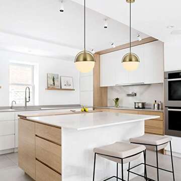 COTULIN Elegant Brass Globe Pendant Light for Modern Homes